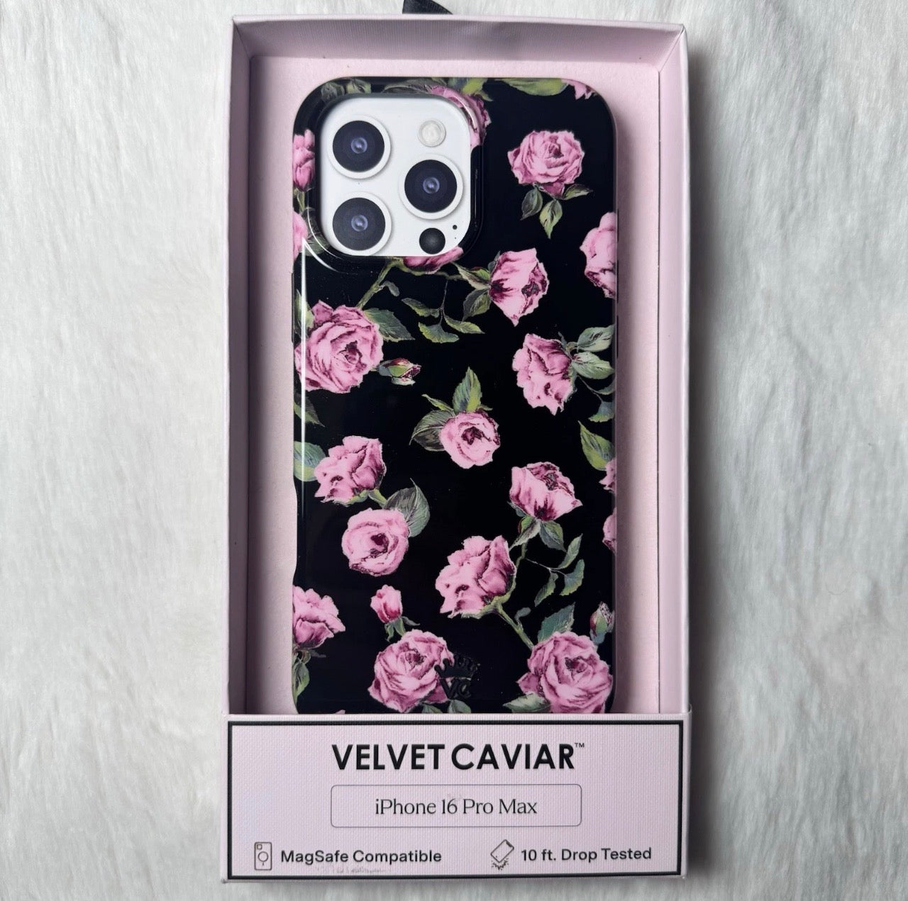 Velvet Caviar Case for iPhone 16 Pro Max - Black Roses